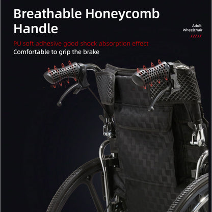 Lightweight Wheelchair Foldable For Adults, Manual Transport Chair With Double Brakes