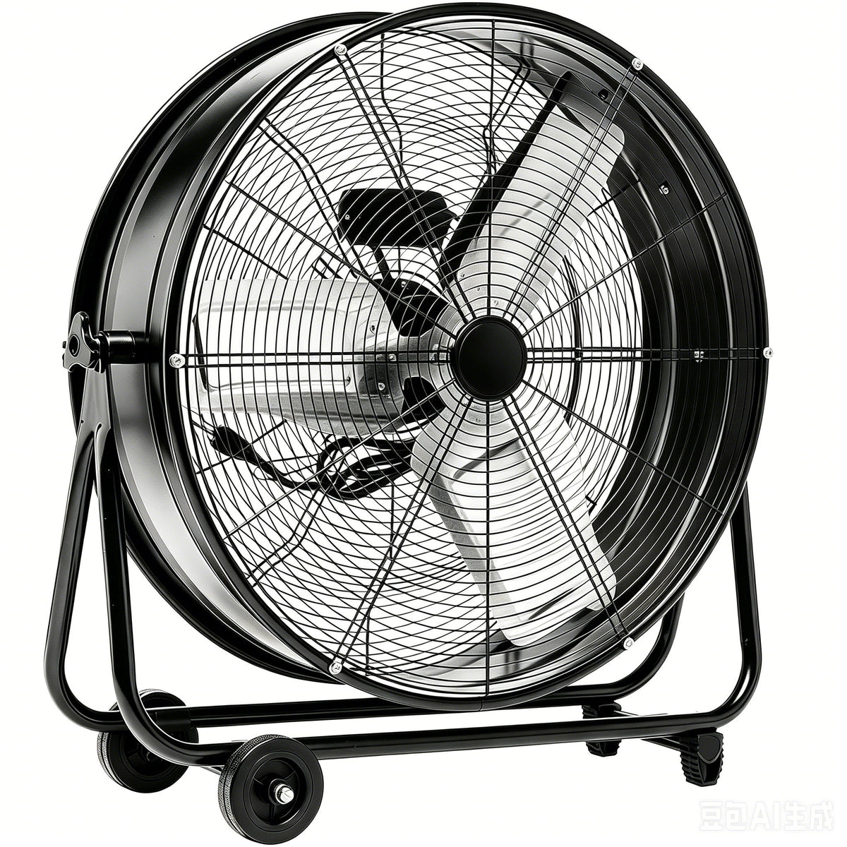 Drum Fan With Pure Copper Wiring Motor And Blades - Black
