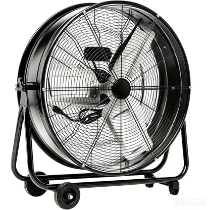 Drum Fan With Pure Copper Wiring Motor And Blades - Black