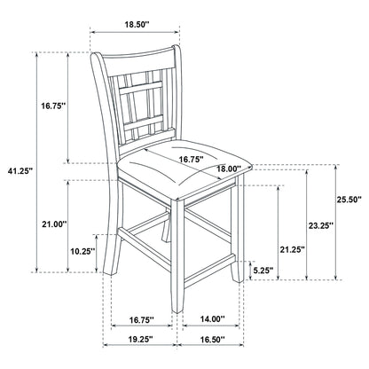 Danford - 5 Piece Counter Height Dining Set With Upholstered Stools - Espresso