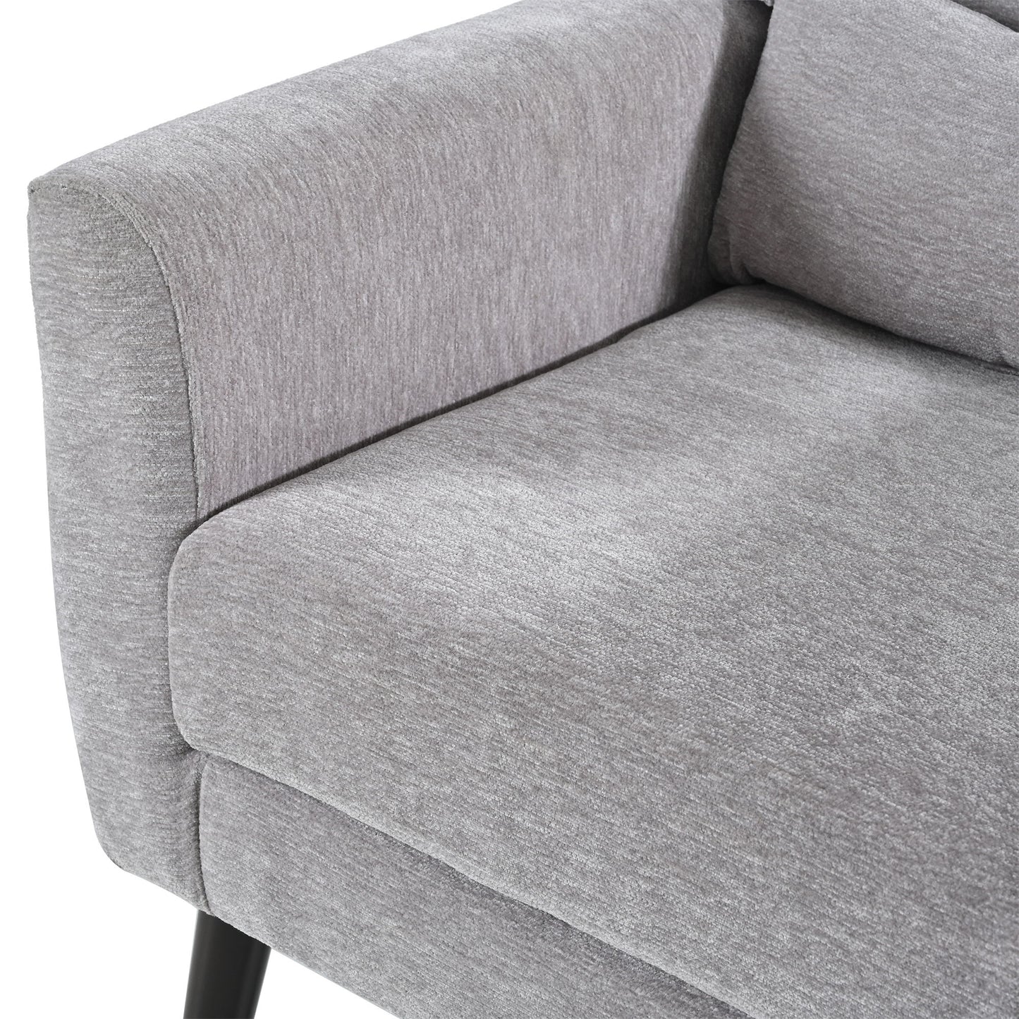 Modern Accent Chair, Arm Chairs For Living Room, Upholstered Mordern Armchair, Comfy Soft Padded Lounge Chair In Small Space, Bedroom, With Pillow, Solid Wood Leg