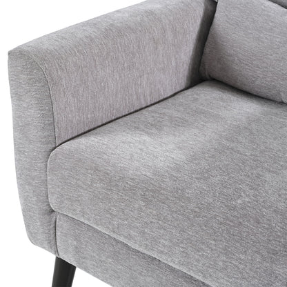 Modern Accent Chair, Arm Chairs For Living Room, Upholstered Mordern Armchair, Comfy Soft Padded Lounge Chair In Small Space, Bedroom, With Pillow, Solid Wood Leg