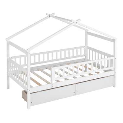 House Bed With 2 Drawers