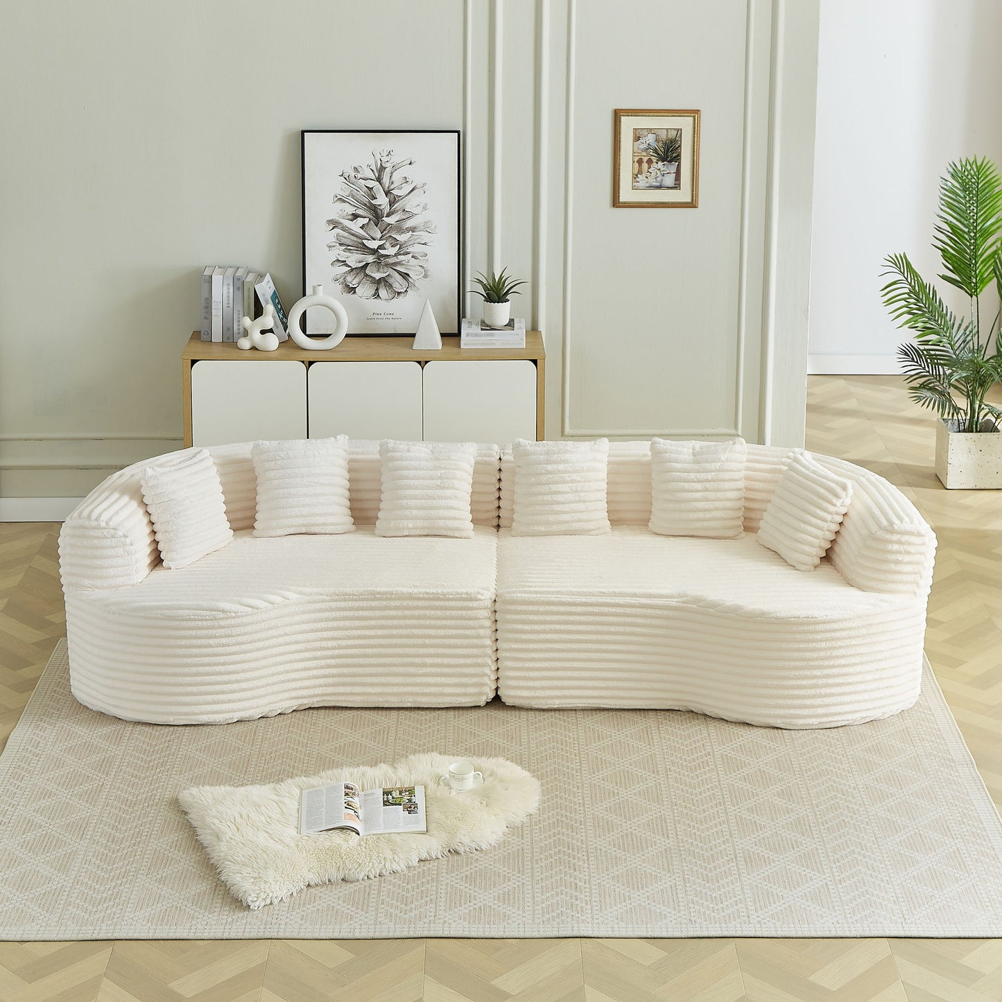 Sectional Sofa, Oversized 4 Seater With Deep Seat Design