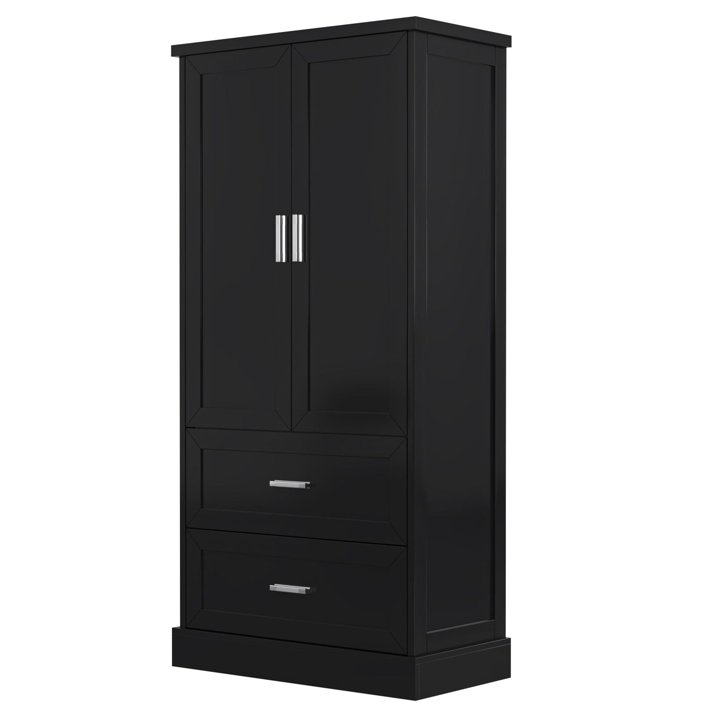 Tall Bathroom Storage Cabinet With 2 Doors And Drawers, Adjustable Shelf