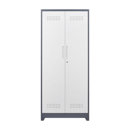 Lockers With Locking Doors, Adjustable Shelves, High Broom Tool Storage Cabinet