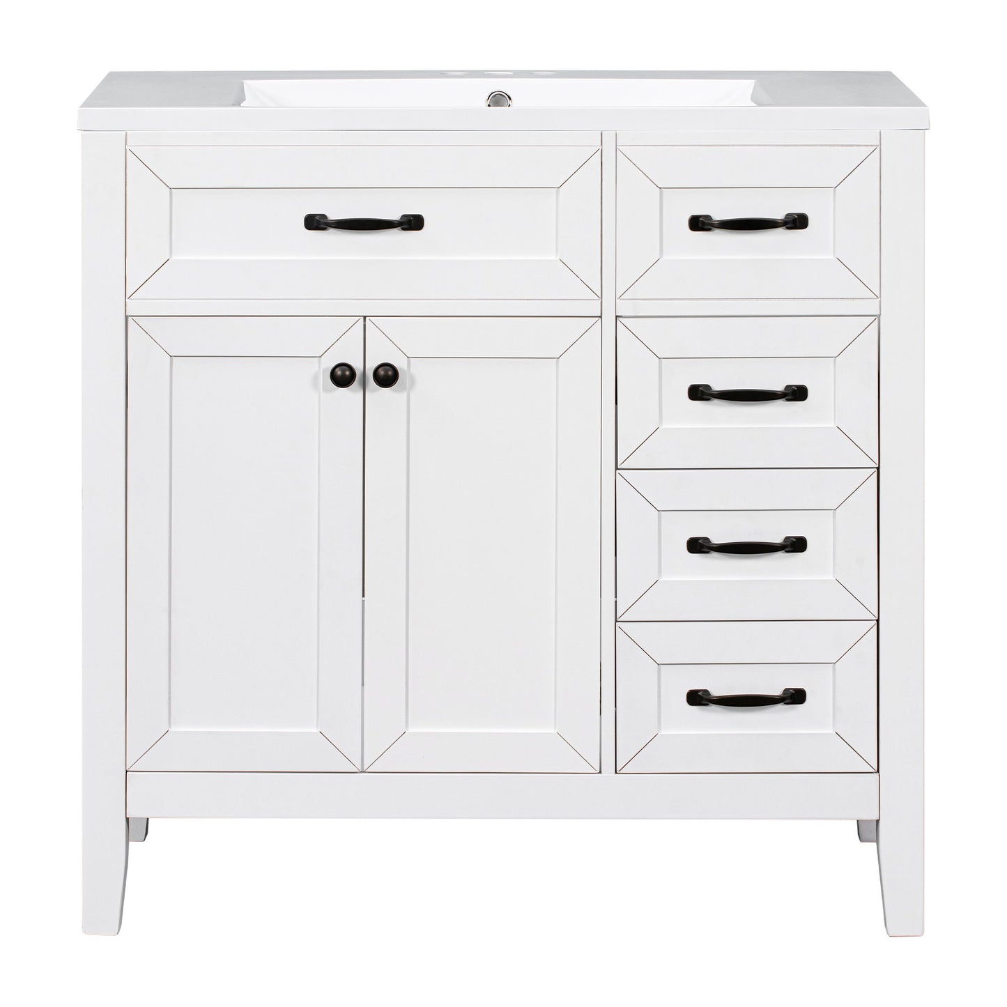 Modern Bathroom Vanity With Sink, Freestanding With Drawers And Doors