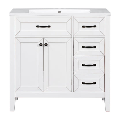 Modern Bathroom Vanity With Sink, Freestanding With Drawers And Doors