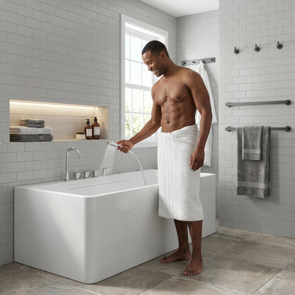 Xavier - Single Massage Bathtub, Equipped With Gfci Plug And Ul Certified Water Pump, Upc Certified Drain - Milk White