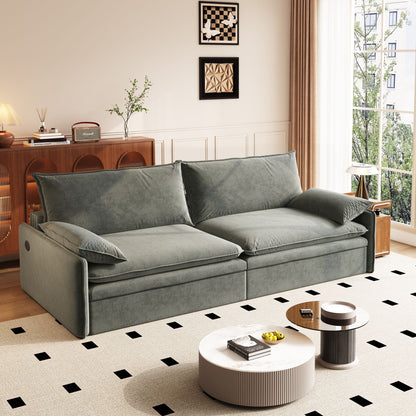 4 Seat Convertible Sleeper Sofa Bed, Modern With Storage