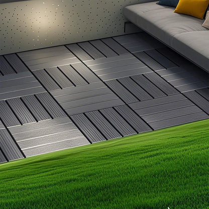 Interlocking Plastic Deck Tiles, Waterproof Outdoor / Indoor Patio Flooring