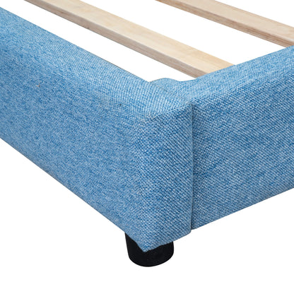 Modern Upholstered Platform Bed With USB Ports And LED Belt