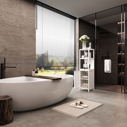 Storage Cabinet With Tall Tower, Multifunctional For Bathroom