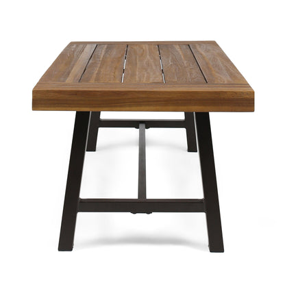 Carlisle - Industrial Coffee Table With And Slat Panel Design - Natural