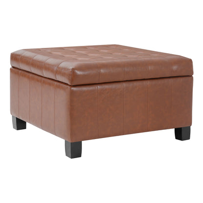Square Tufted Indoor Ottoman With Lift-Top Storage