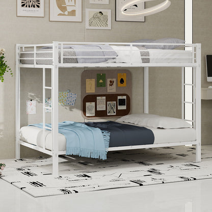 Bunk Bed For Kids, Convertible Frame With Ladders & Guardrail