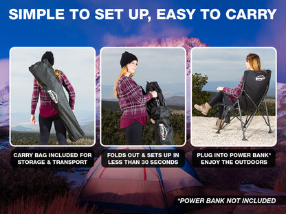 Pittman Outdoors Heated Camping Chair. The Ultimate Camping Experience