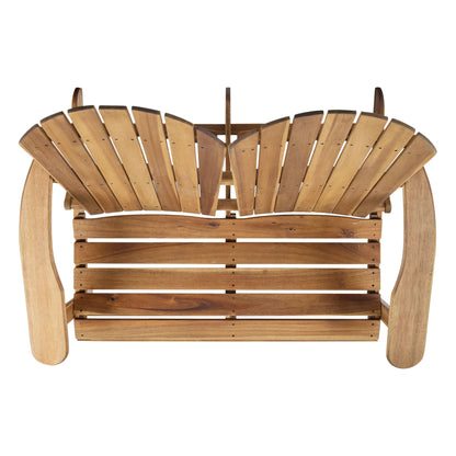 Outdoor Adirondack Rocking Loveseat With Hand Crafted Details