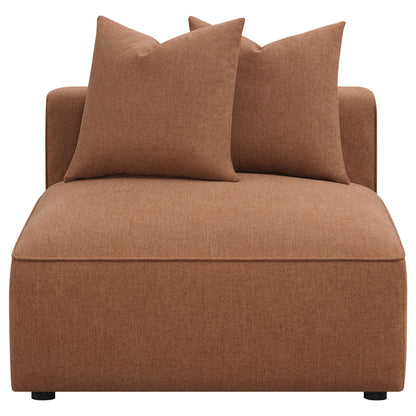 Colleen - Armless Chair With Pillows - Terracotta