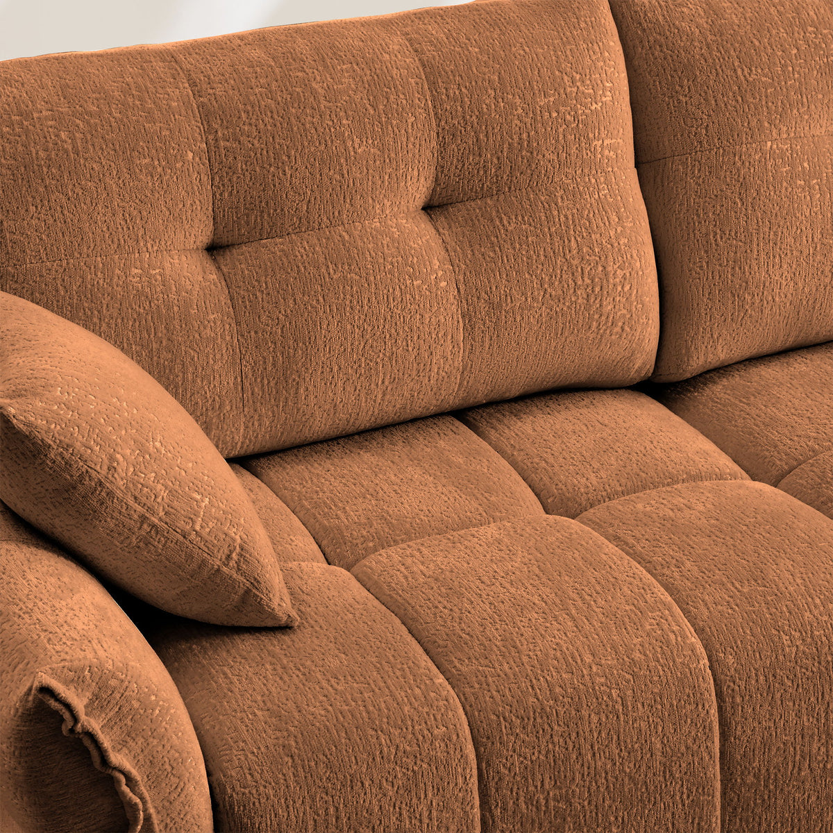 Modern Sofa & Pillows, Textured Cover, High Rebound Cushions