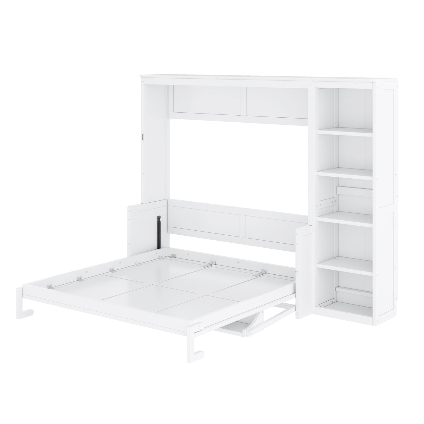 Sturdy Murphy Bed With Desk And Bookshelf
