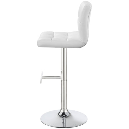 Lenny - Upholstered Adjustable Bar Stool (Set of 2) - White