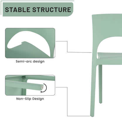 4 Piece Set Of Modern Designed Single Chairs With Long Table