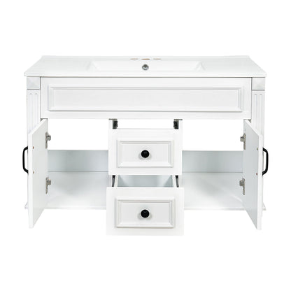 French Simple Style Wall Mounted Bathroom Cabinet With Sink