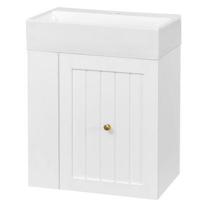 Modern Bathroom Vanity With Sink, Storage Cabinet, Drawer & Side Shelf