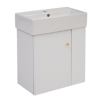 Modern Floating Bathroom Vanity With Ceramic Basin Perfect For Small Bathrooms
