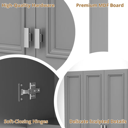 Wall Mounted Bathroom Cabinet With 5 Adjustable Shelves