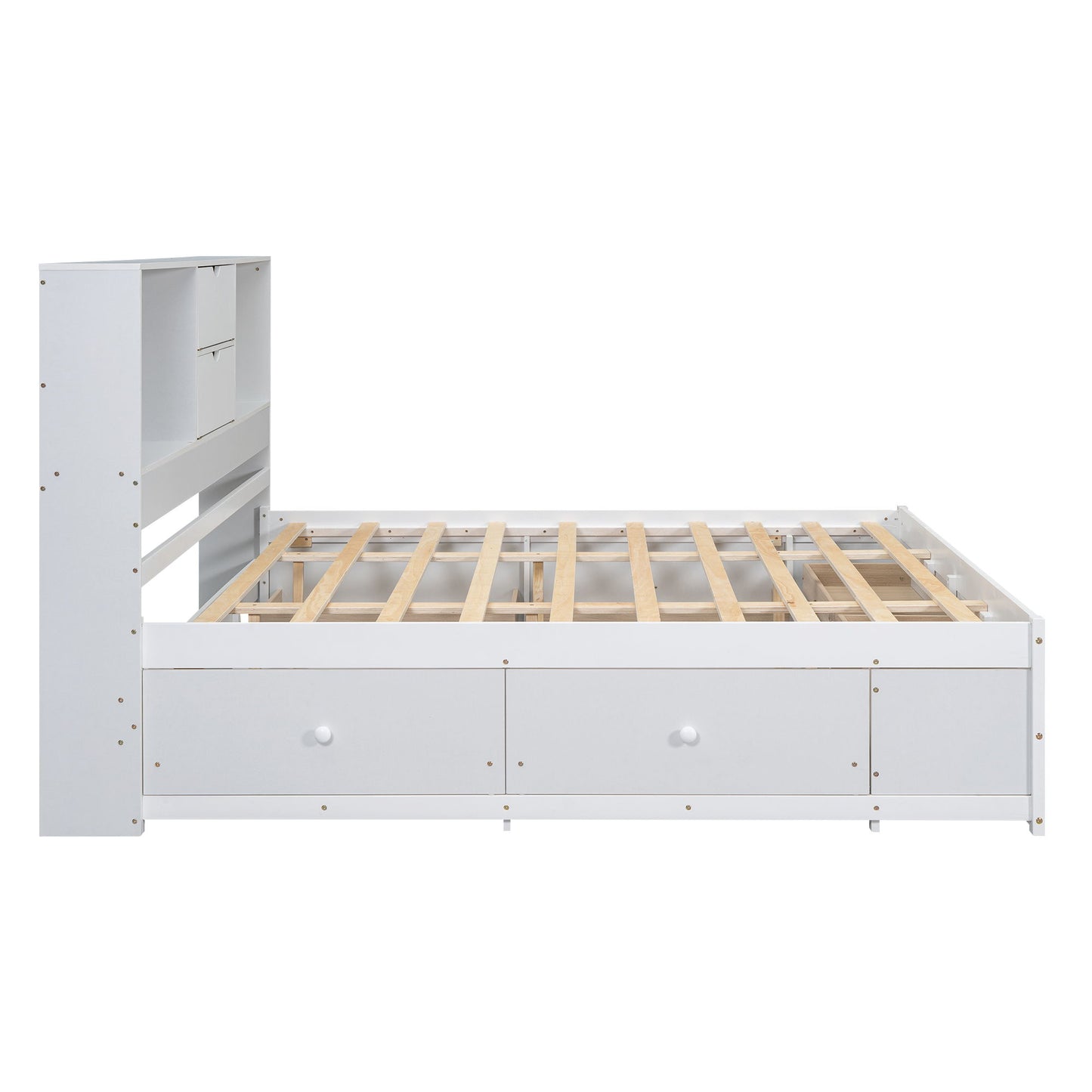 Platform Bed With Storage Headboard And 8 Drawers