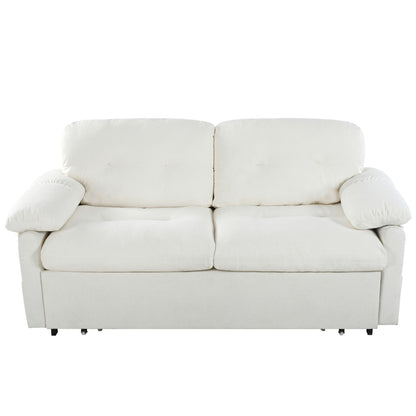 Convertible Pull Out Sofa Bed Queen Size, 3 In 1 With Side Storage