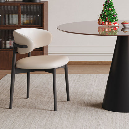 Round Dining Table - Black / Brown - Glass
