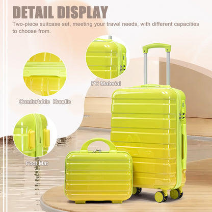 Luggage Set 14" / 20" With Combination Lock And Cosmetic Case
