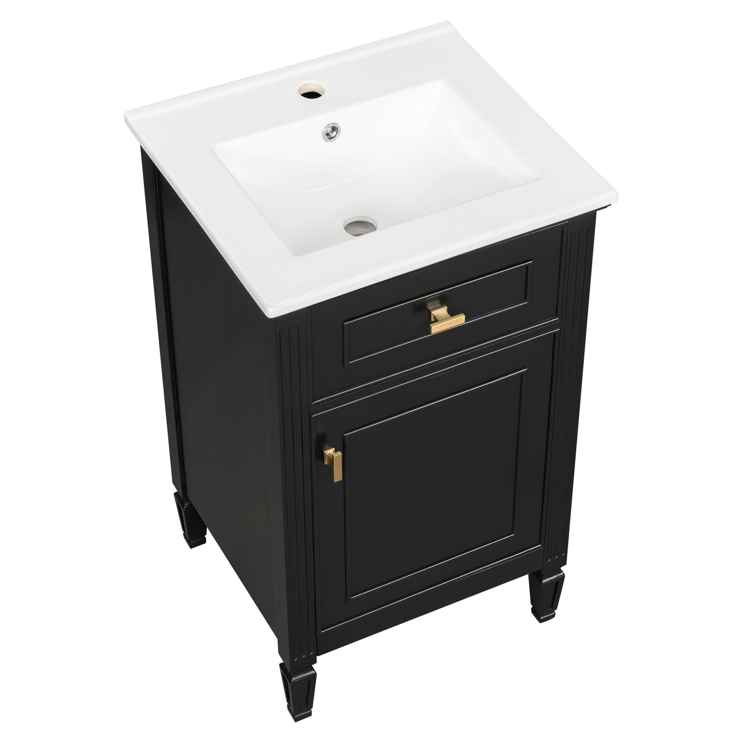 Bathroom Vanity With Sink, Adjustable Shelf, Tilt-Out Drawer
