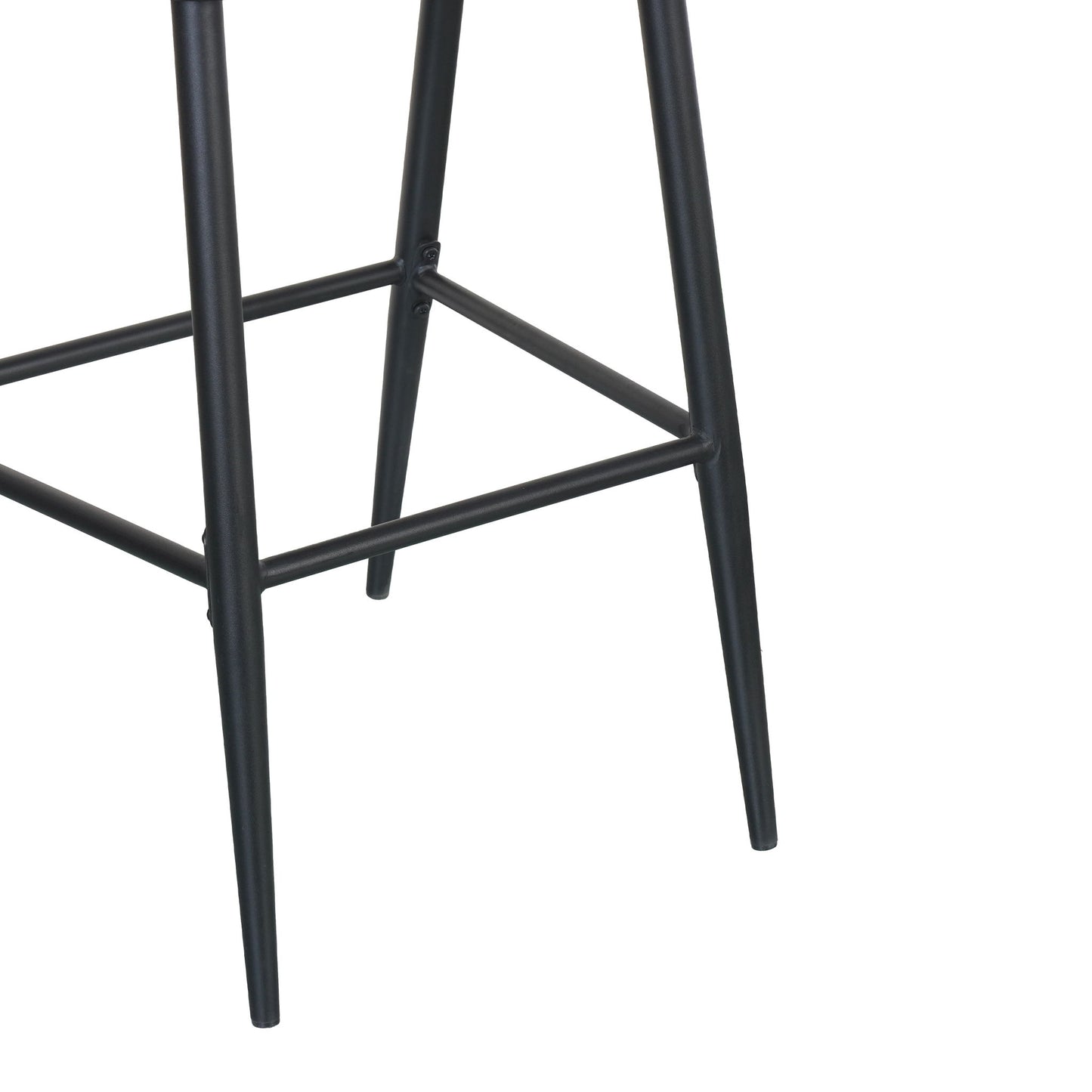 Outdoor Bar Height Metal Frame Counter Stools With Scallop Shaped Backrest & Water Resistant Cushions