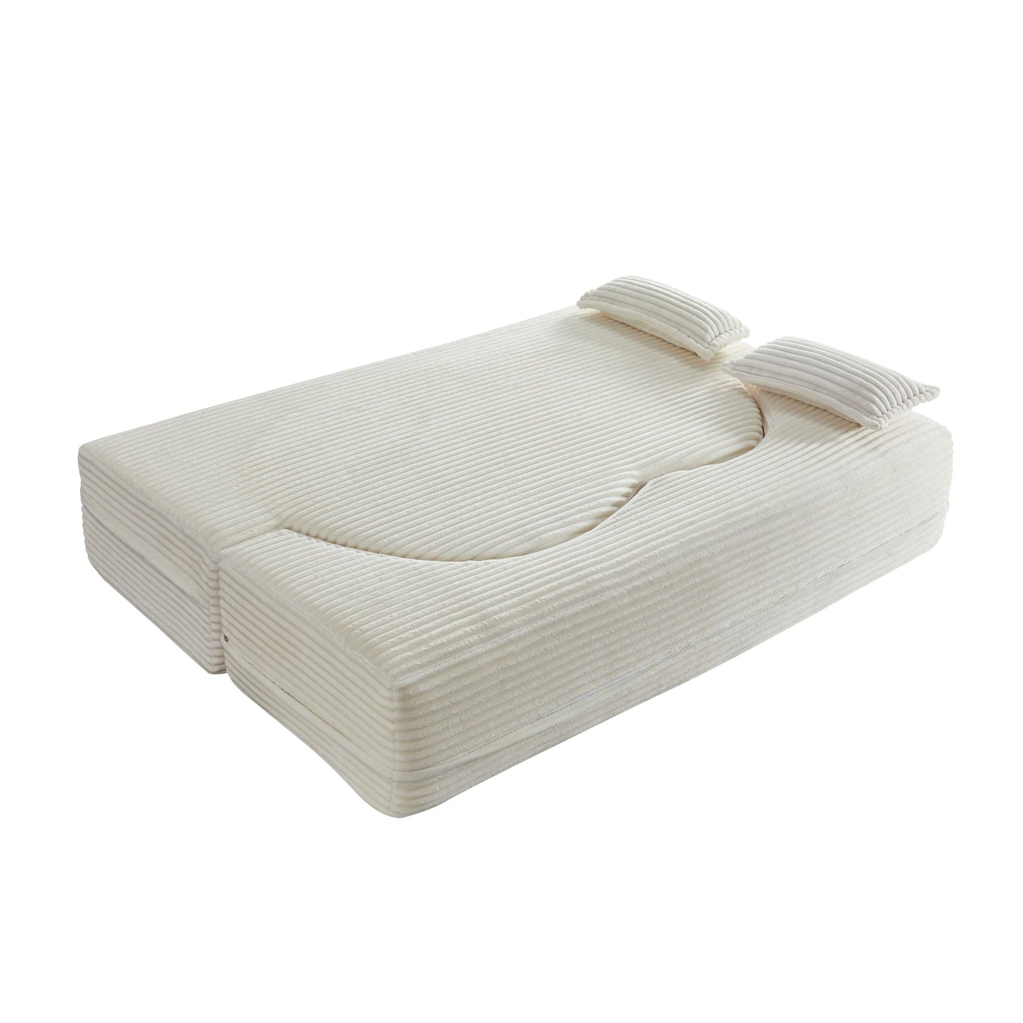 Floor Convertible Sleeper Sofa Bed With 2 Pillows