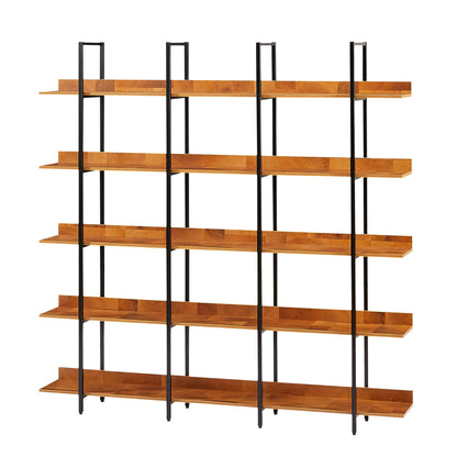 Vintage Industrial 5 Tier Open Bookcase