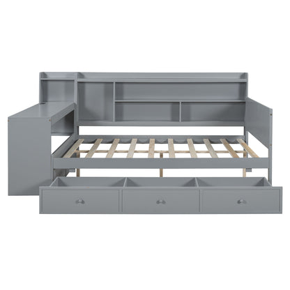 Daybed With 3 Drawers USB Ports And Desk