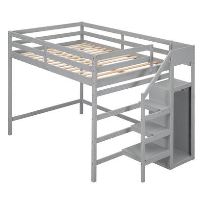 Loft Bed With Built In Storage Wardrobe And Staircase