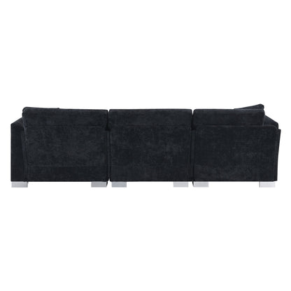 Modern Cloud Sectional Sofa L Shaped Luxury Couch Set With 2 Free Pillows 4 Seat With Oversized Chaise
