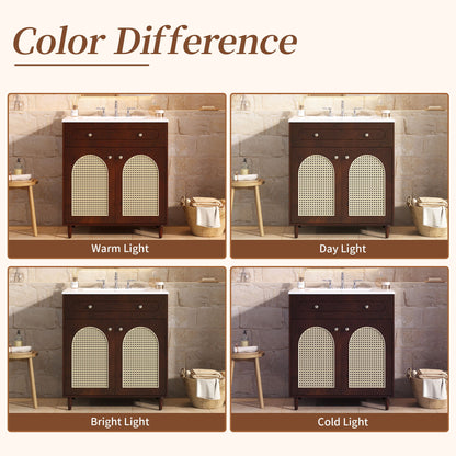 Modern Bathroom Vanity With Sink, Cabinet With Adjustable Shelf