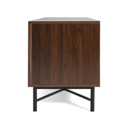 4 Door TV Cabinet, 2 Storage Spaces, Adjustable Shelves