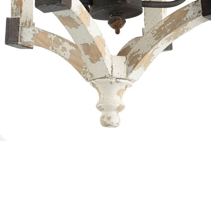 4 Light Chandelier, Hanging Light Fixture With Adjustable Chain For Kitchen, Bulb Not Included - Cream