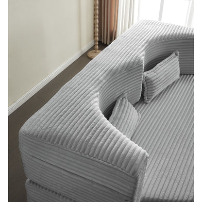 Floor Convertible Sleeper Sofa Bed With 2 Pillows