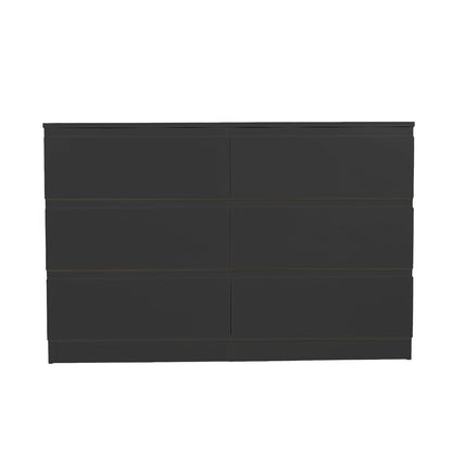6 Drawer Dresser With Spacious Countertop And Concealed Handles