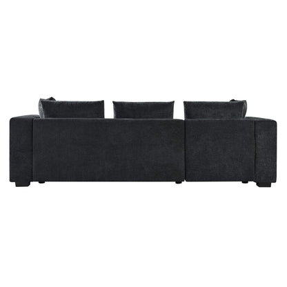 Modern L Shaped Sectional Sofa With Upholstery And Wooden Storage