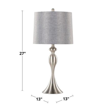 Ashland - Contemporary Table Lamp (Set of 2) - Nickel / Light Gray