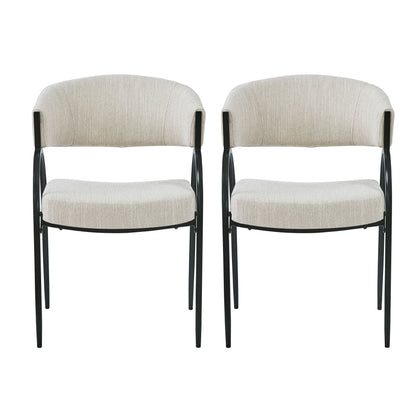 Contemporary Upholstered Dining Chairs With Metal Legs (Set of 2)